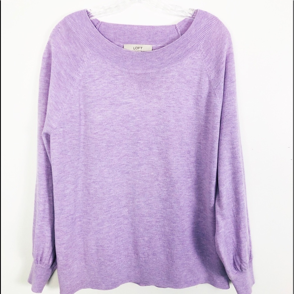 LOFT XL Bell Sleeve Round Neck Sweater